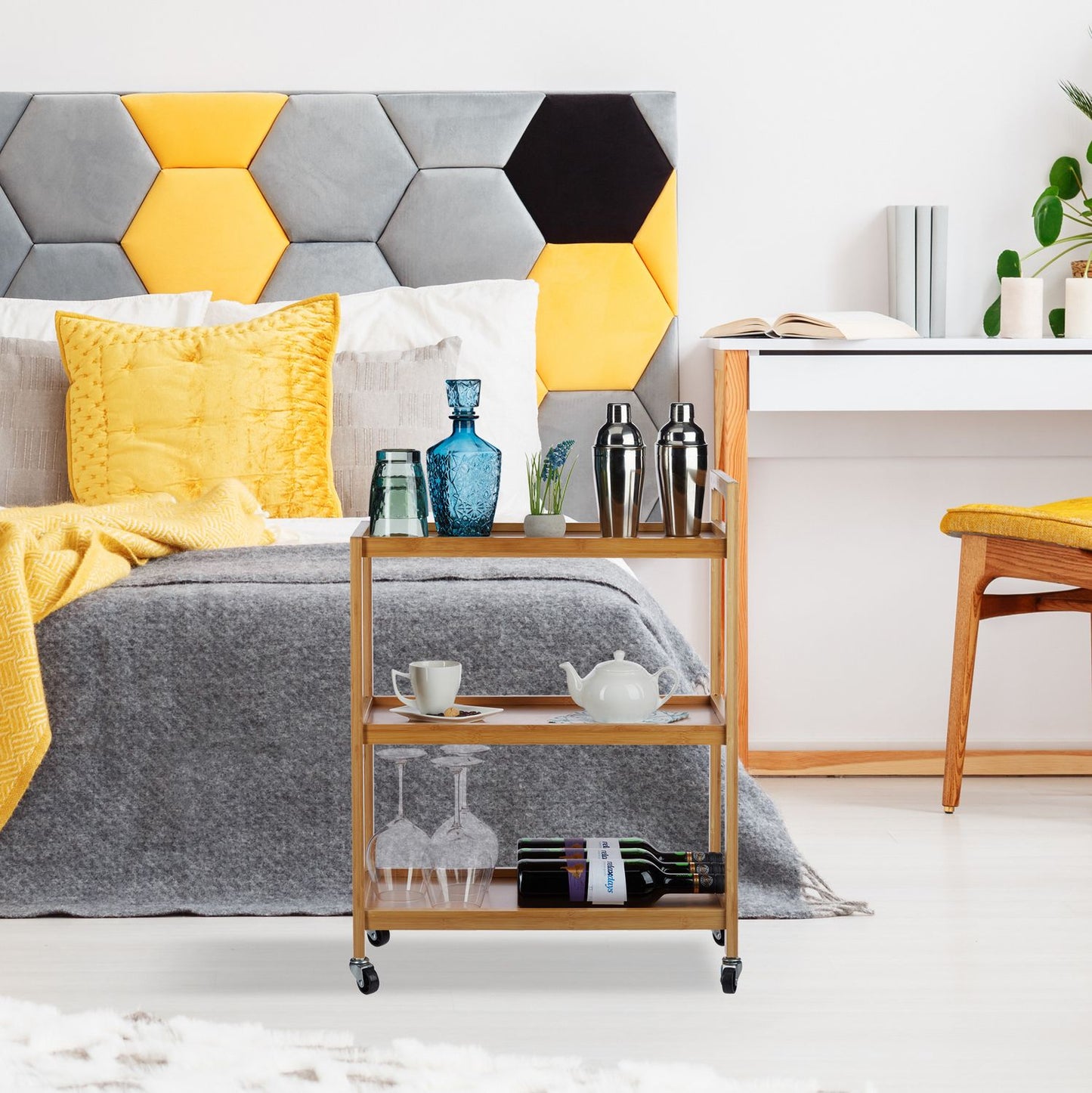 Serving trolley bamboo