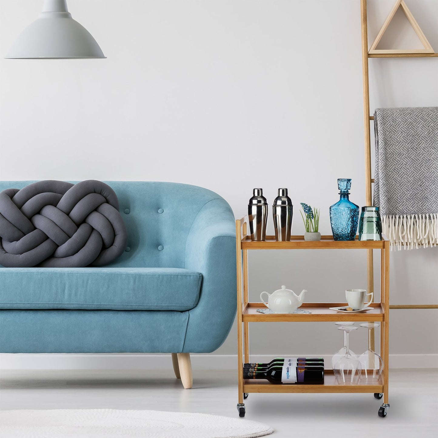 Serving trolley bamboo