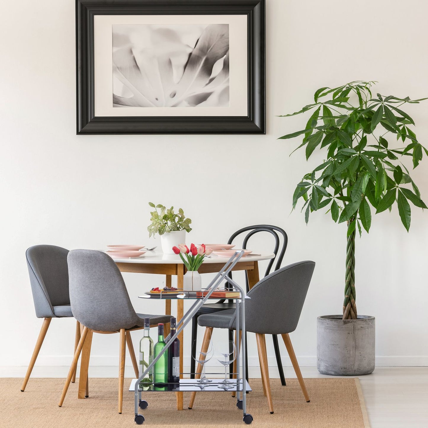 Serving trolley black