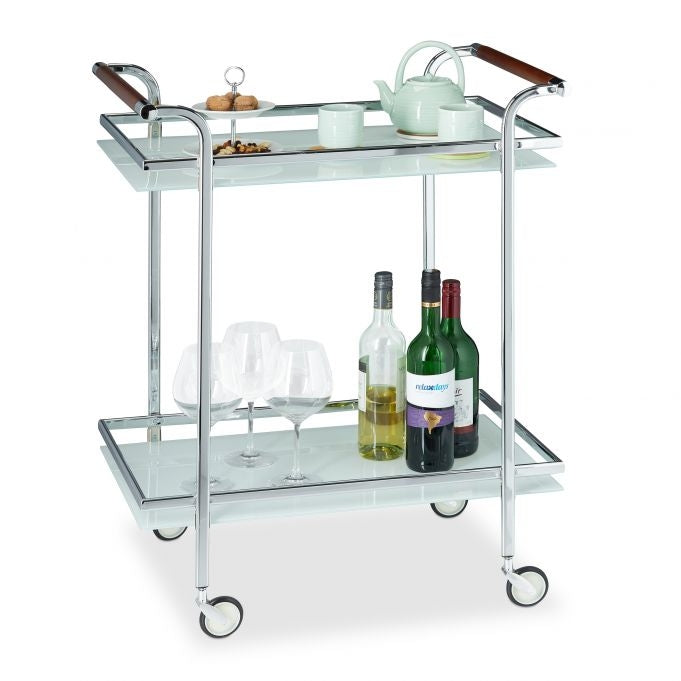 Serving trolley frosted glass