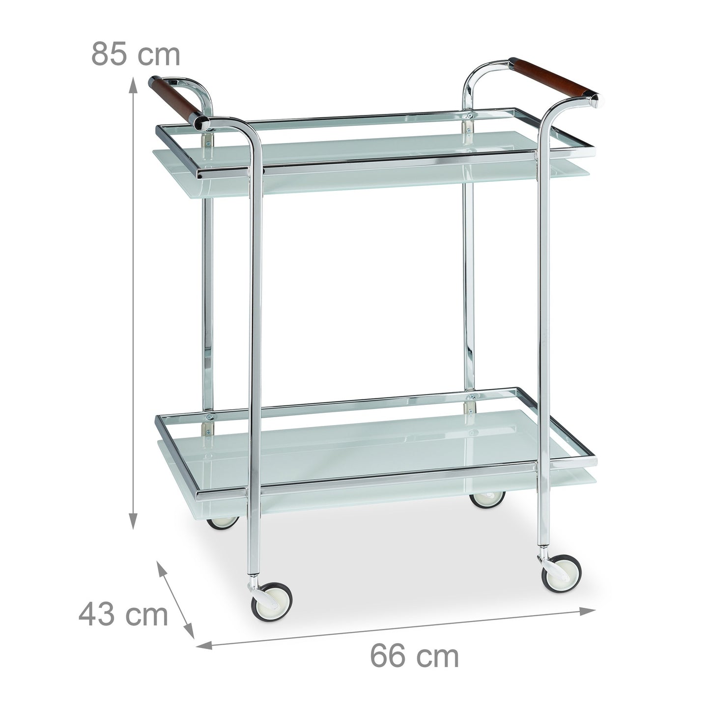Serving trolley frosted glass