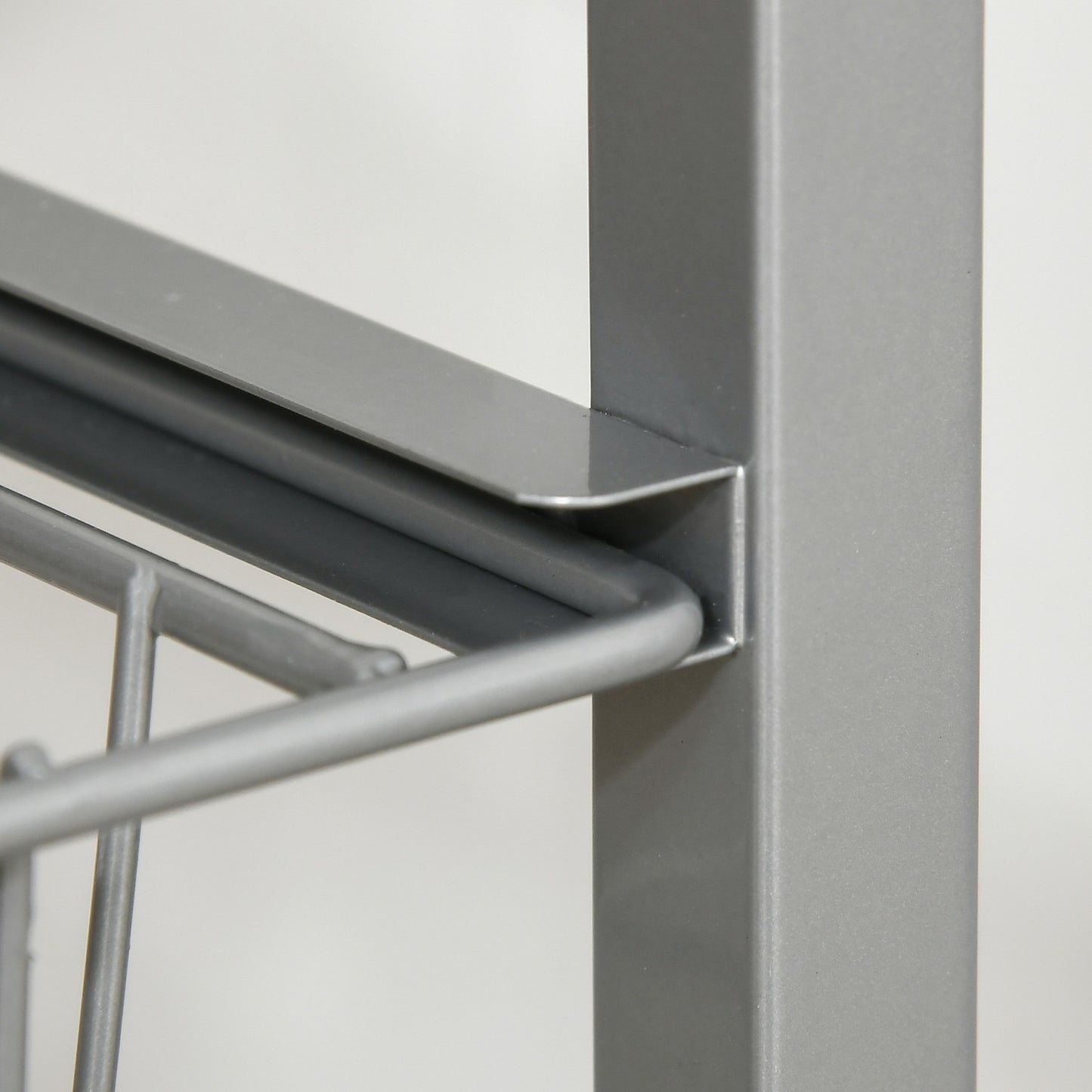 Kitchen trolley with metal baskets, silver, 36.5 x 89 cm