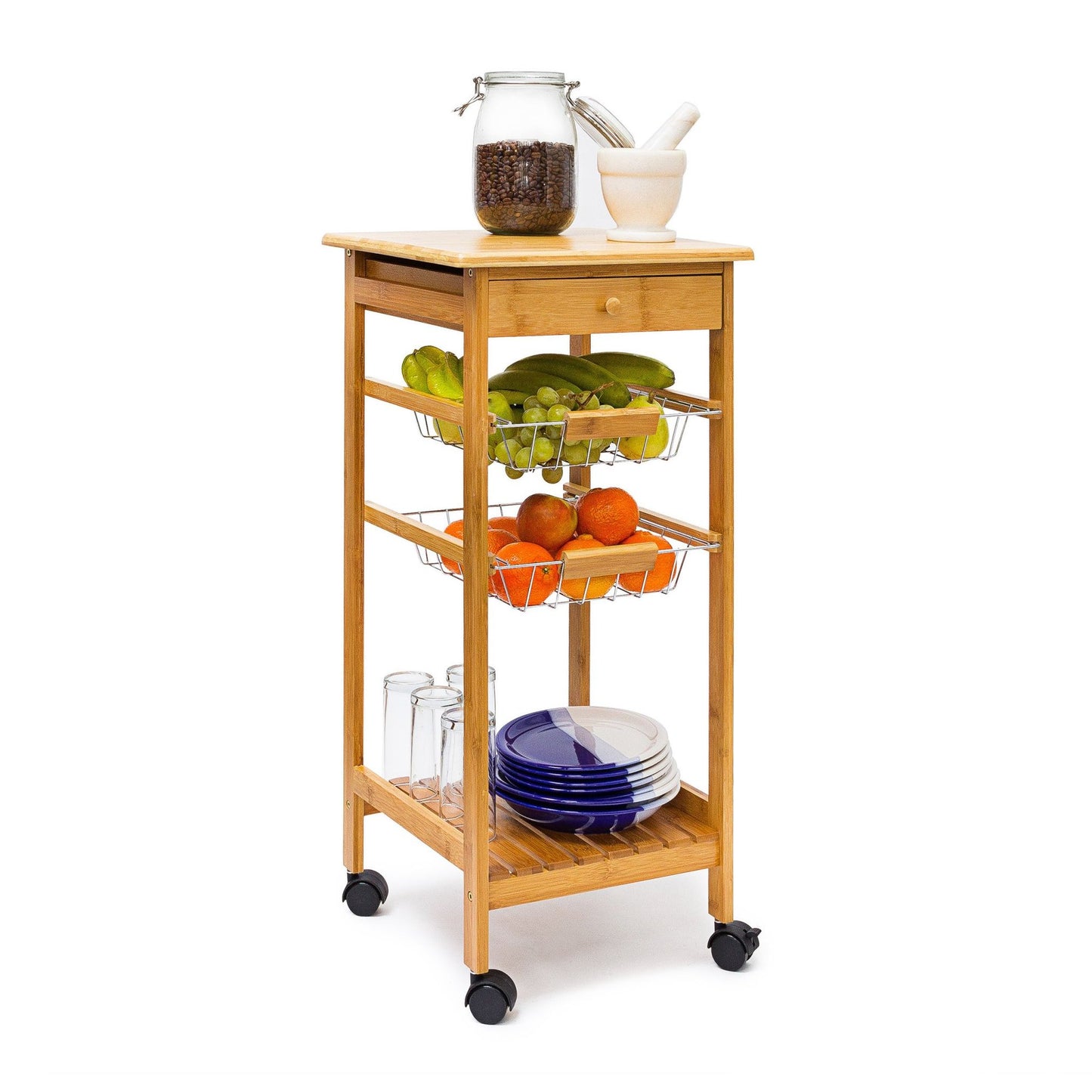 Serving trolley with 2 baskets