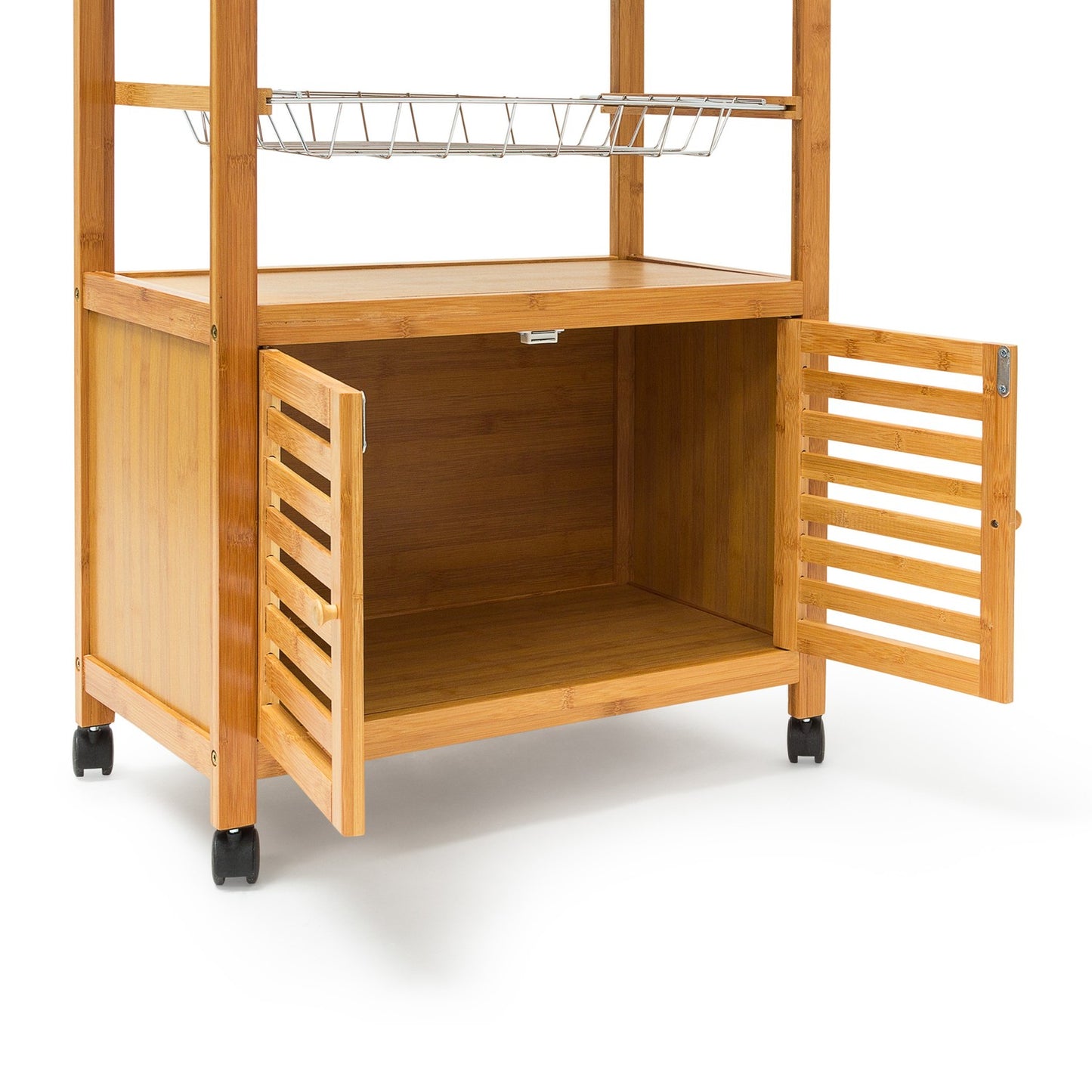 Serving trolley with cabinet compartment