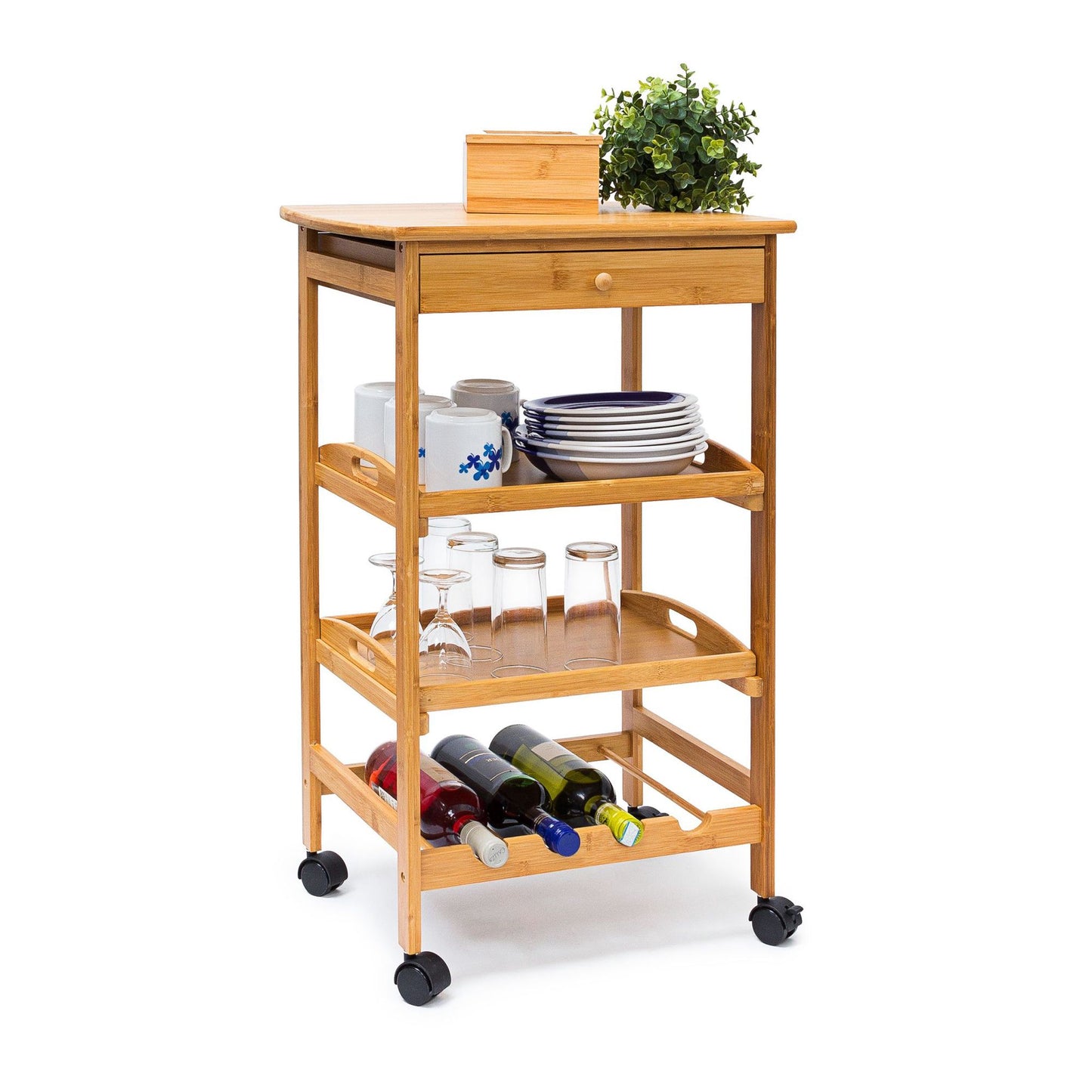 Serving trolley with wine rack JAMES L