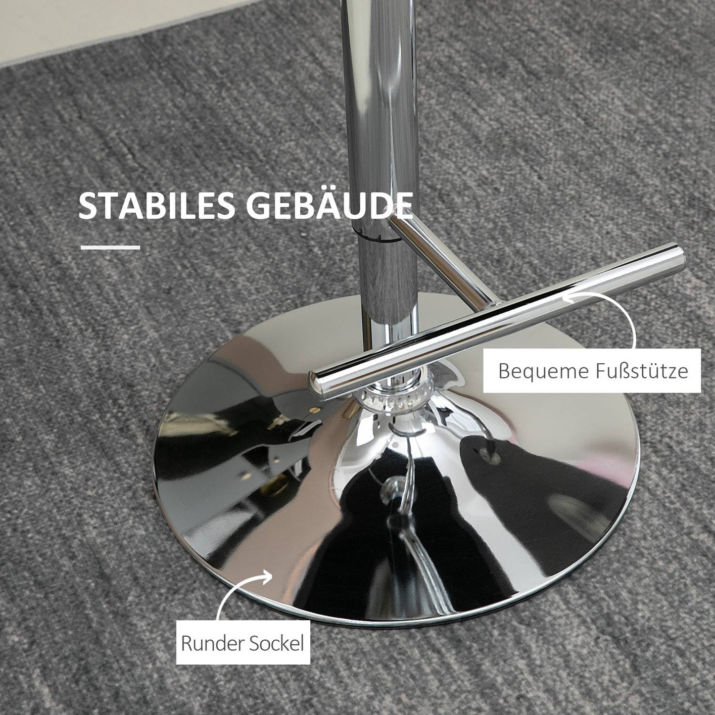 Adjustable swivel bar stools, set of 2 with footrests