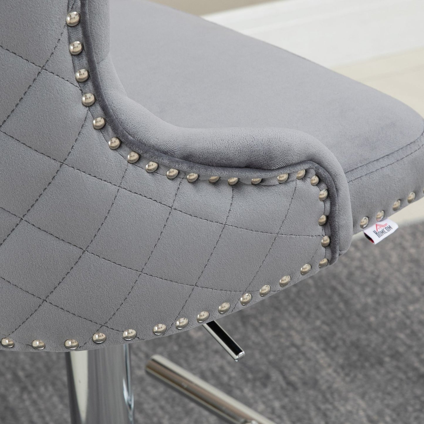 Adjustable swivel bar stools, set of 2 with footrests