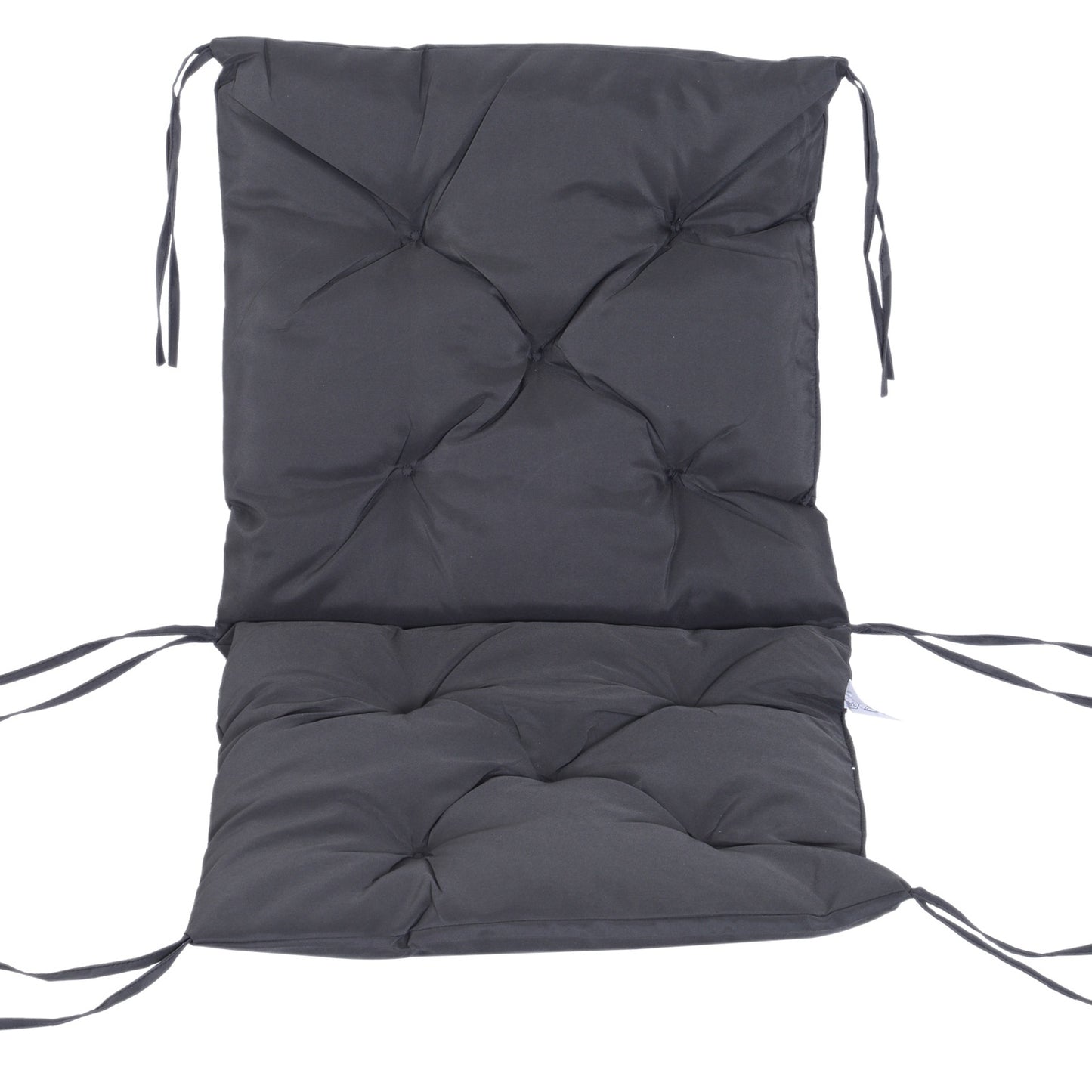 Set of 2 gray seat cushions for garden chair with low back