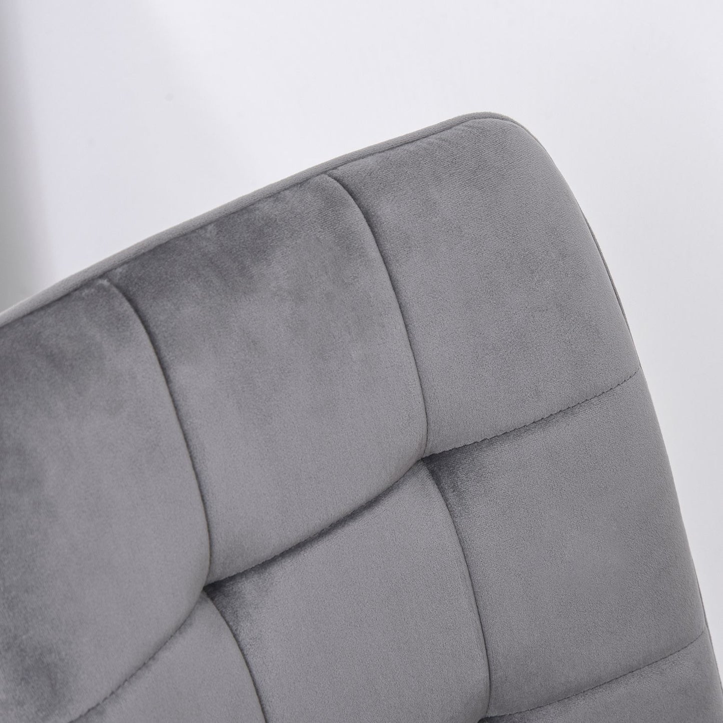 Set of 2 upholstered dining chairs, foam cushioned, gray