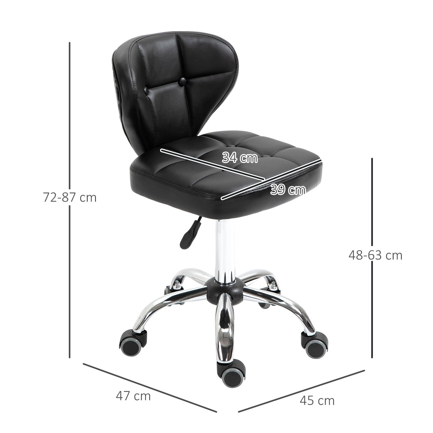 Set of 2 dark gray swivel wheelchairs, adjustable height