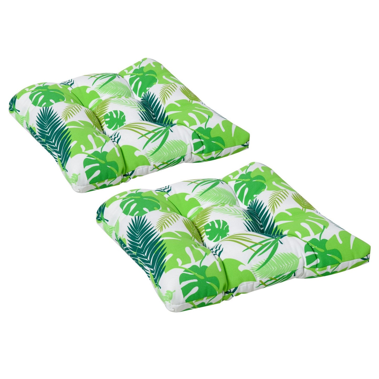 Green striped seat cushion set, Easy-Clean, 50x45x8 Cm
