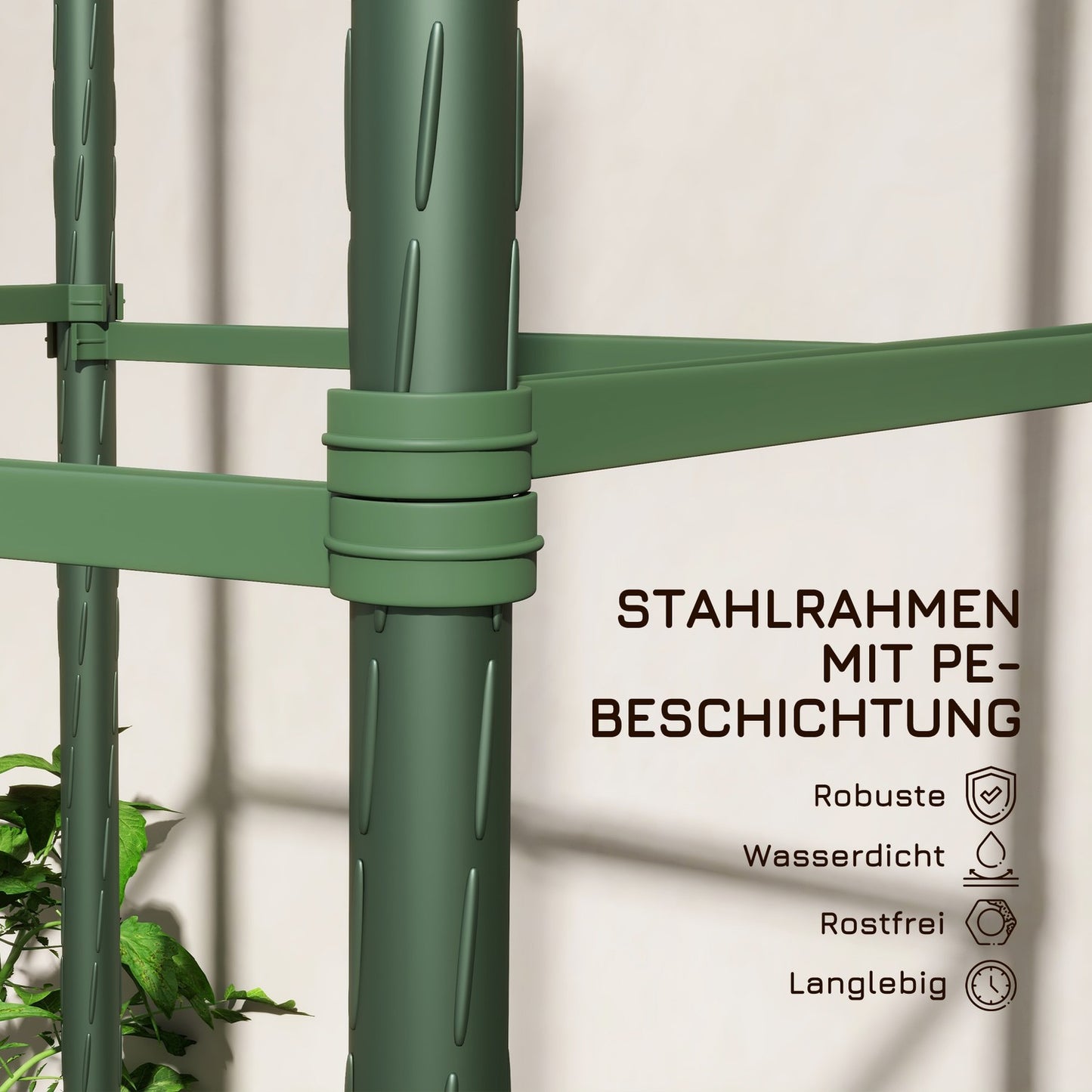 Flower Steel trellis set with grow bags - green (2-pack)