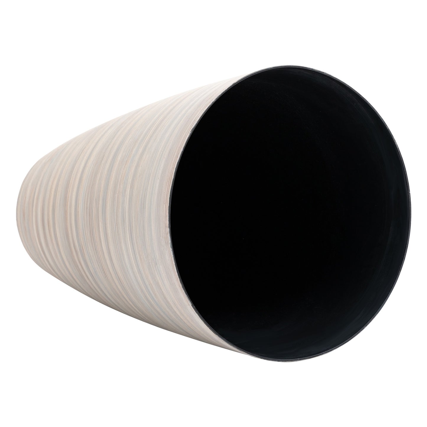 Set of 3 cream-white flower pots in robust plastic