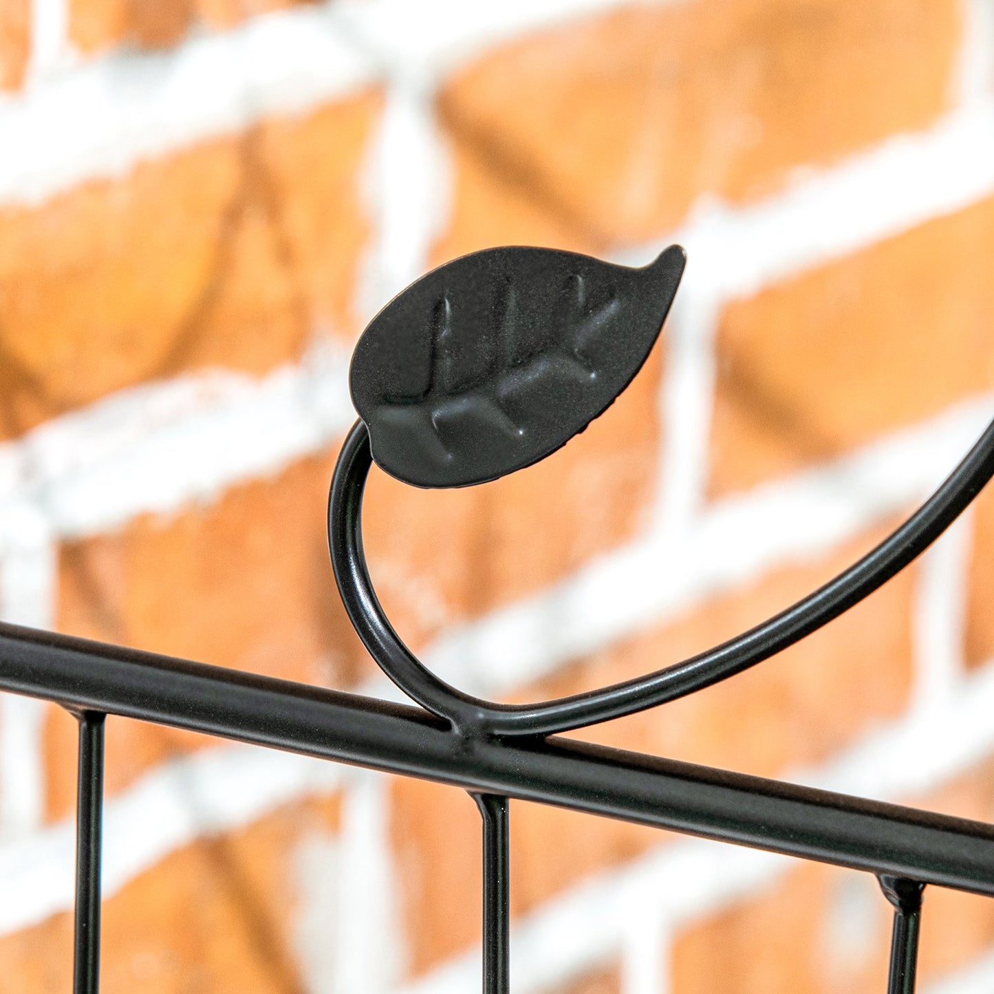 Decorative garden fence in black metal, 3.52 x 1.1 m, 4-pack