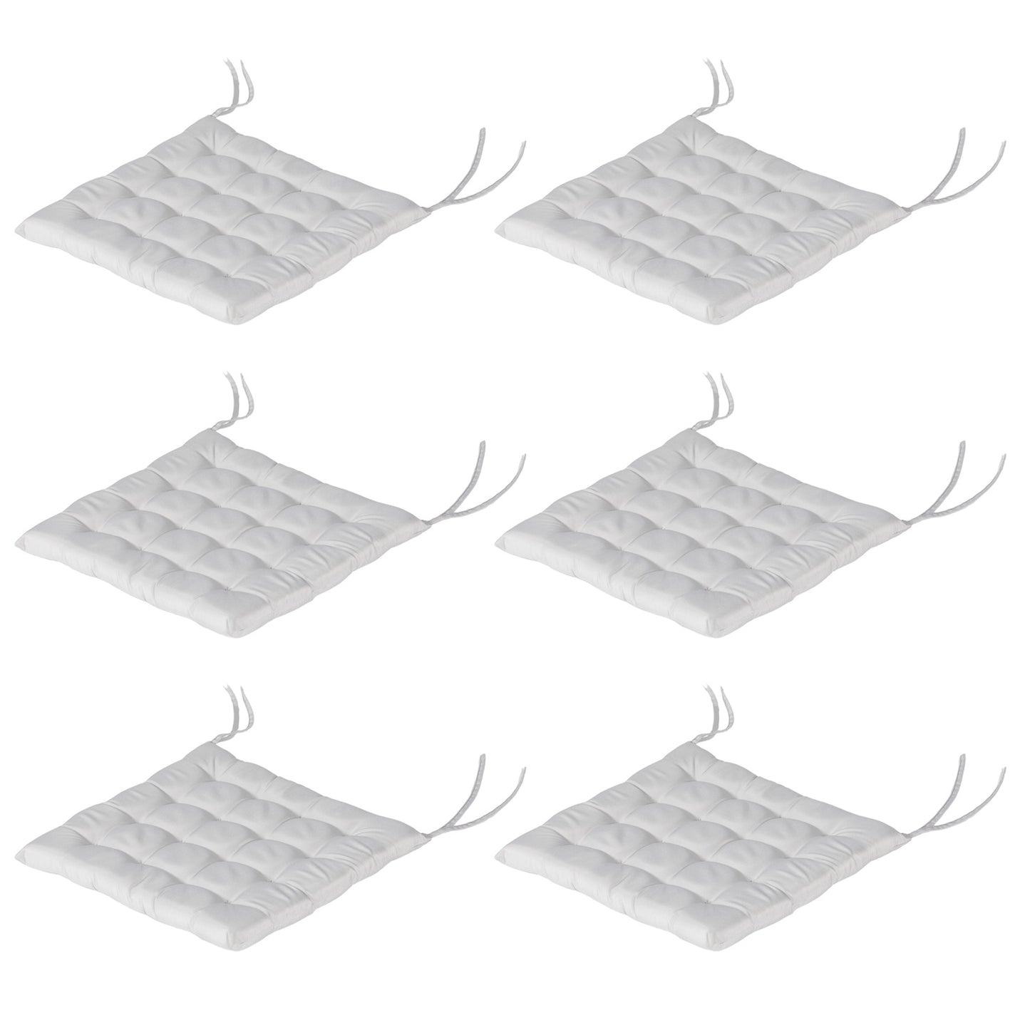Light gray seat cushions with ties - Set of 6, 40x40 cm