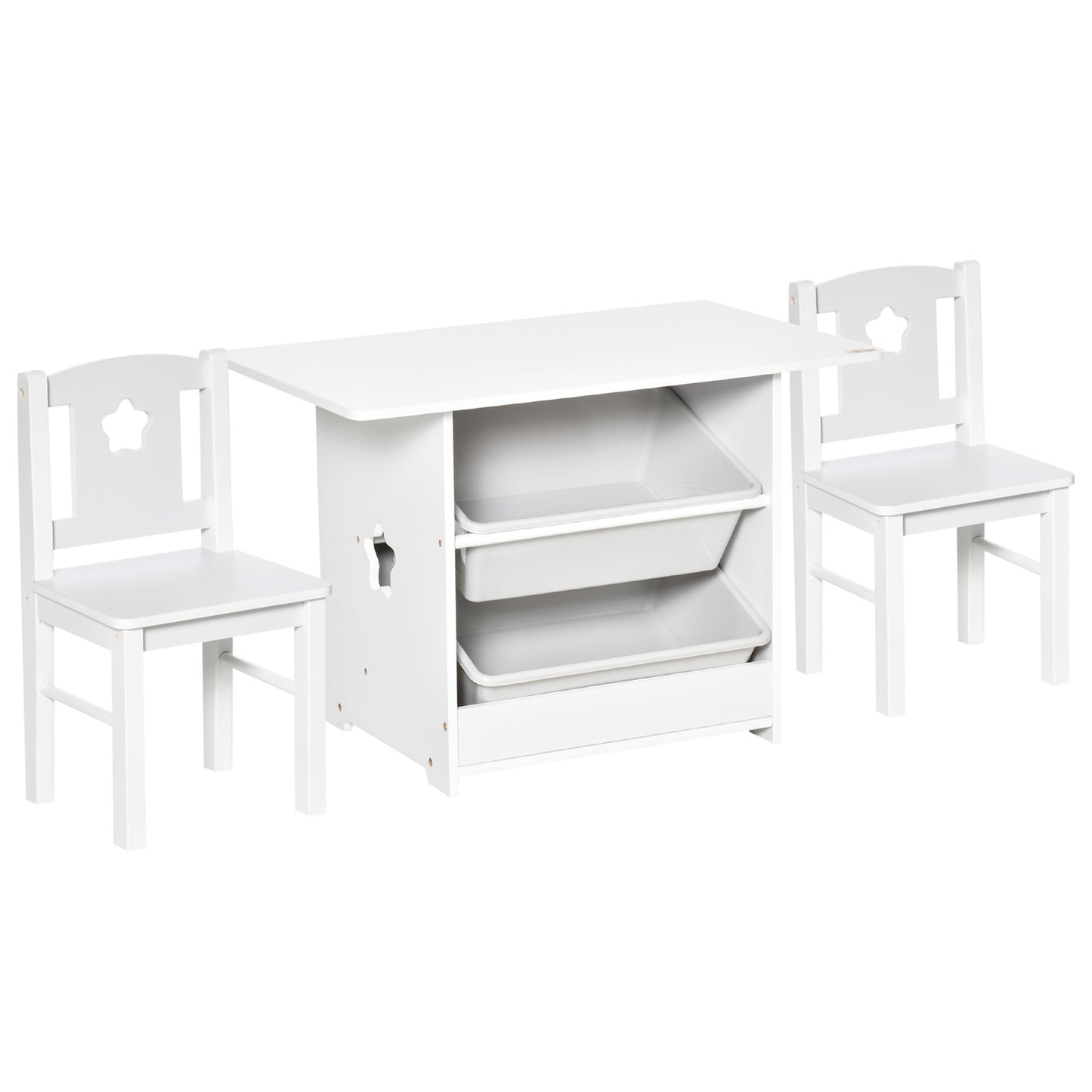 Toddler table & 2 chairs, MDF, white/grey