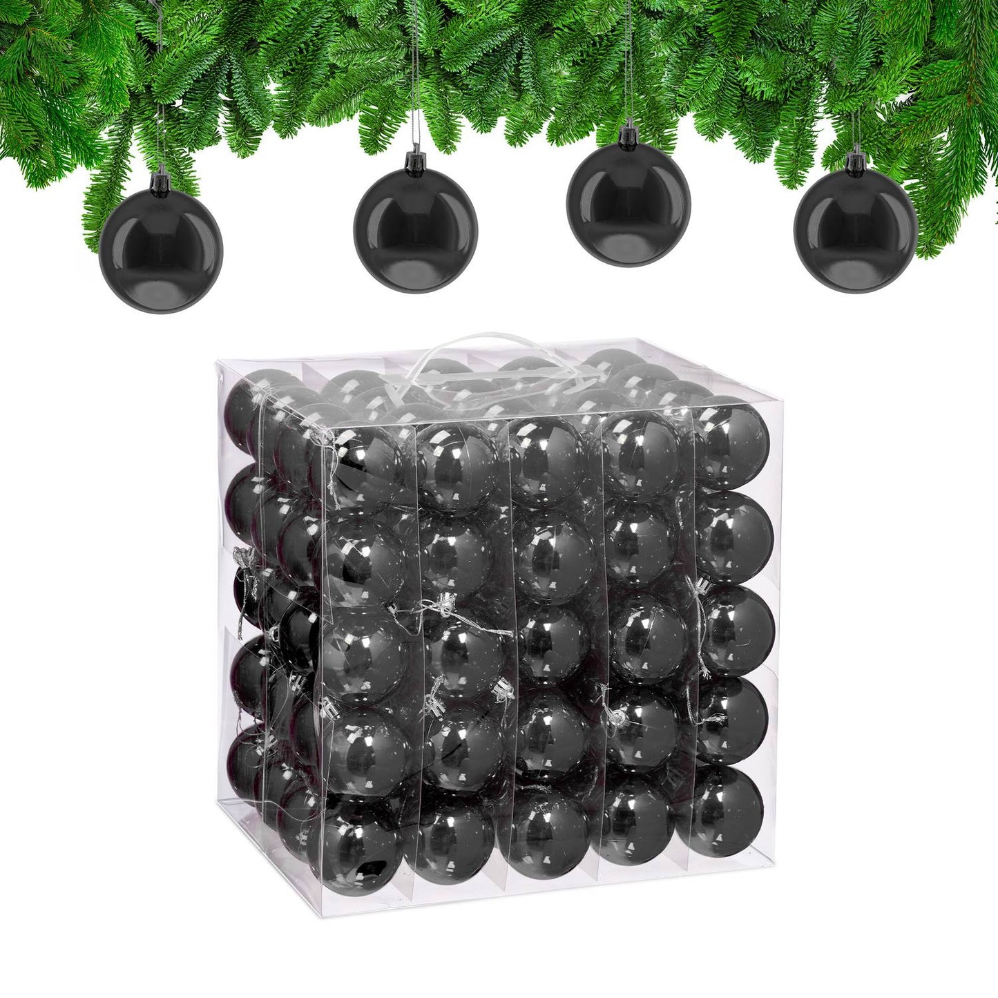 Set of 100 Glossy Christmas Tree Baubles