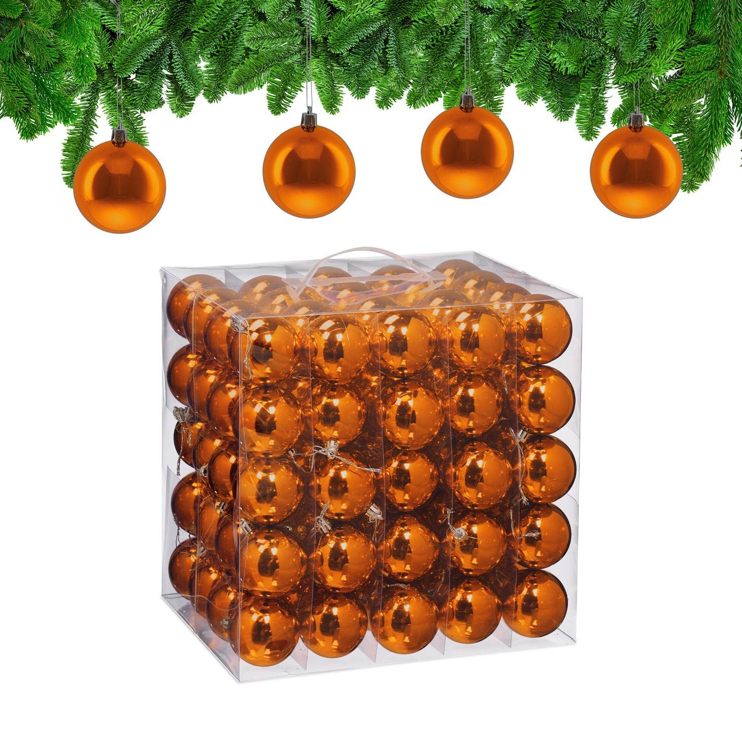 Set of 100 Glossy Christmas Tree Baubles