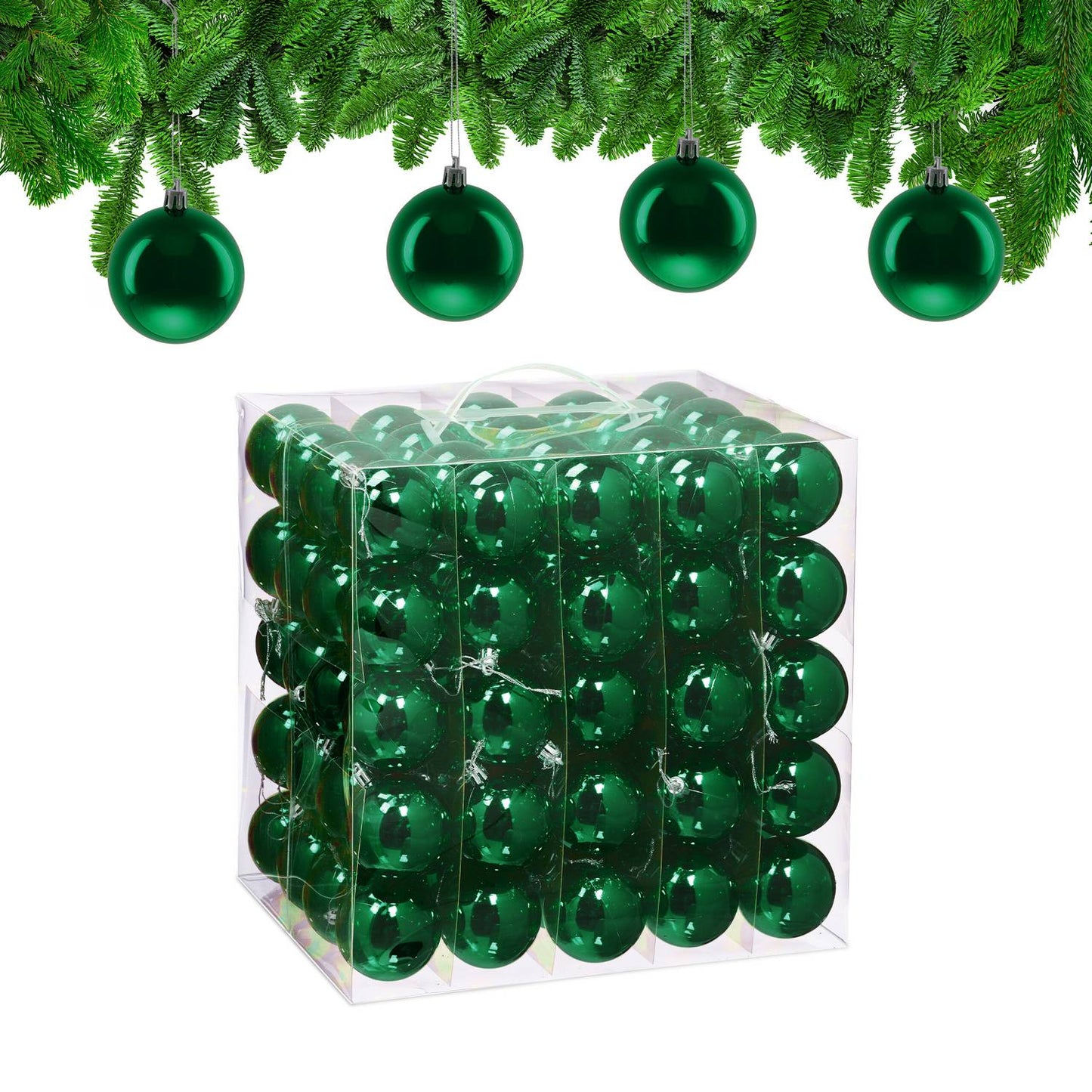 Set of 100 Glossy Christmas Tree Baubles