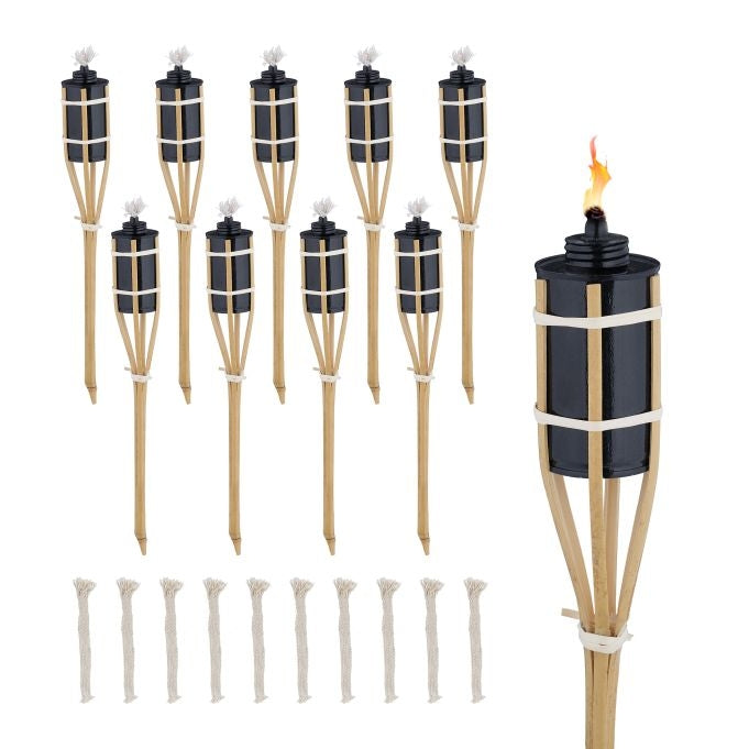 Set of 10 Garden Torches 40cm
