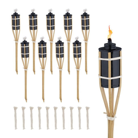 Set of 10 Garden Torches 40cm