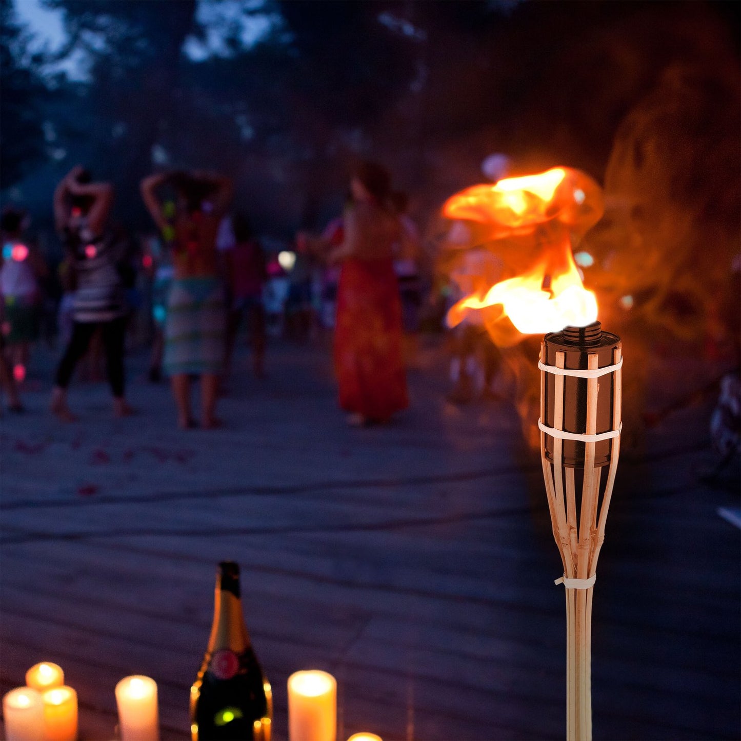 Set of 10 Garden Torches 40cm