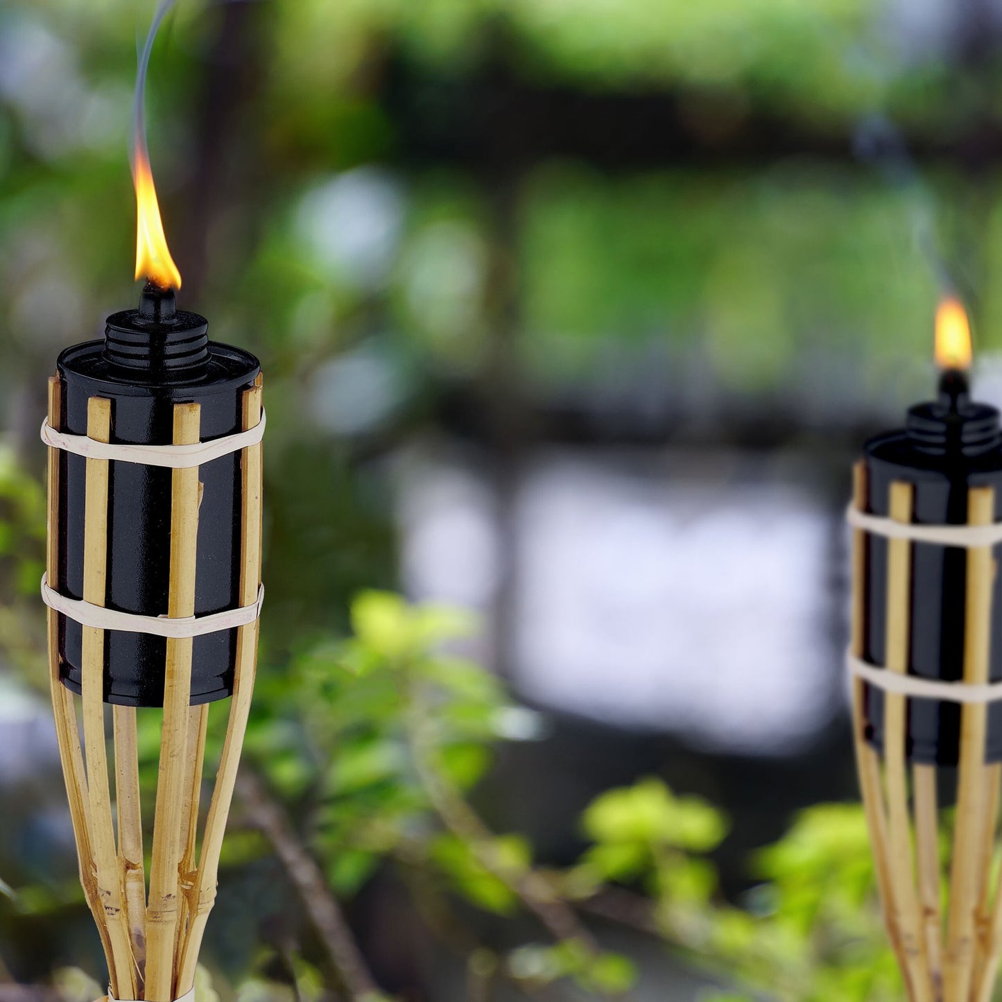 Set of 10 Garden Torches 60cm