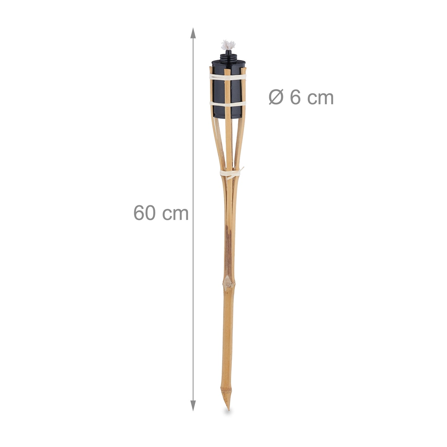 Set of 10 Garden Torches 60cm