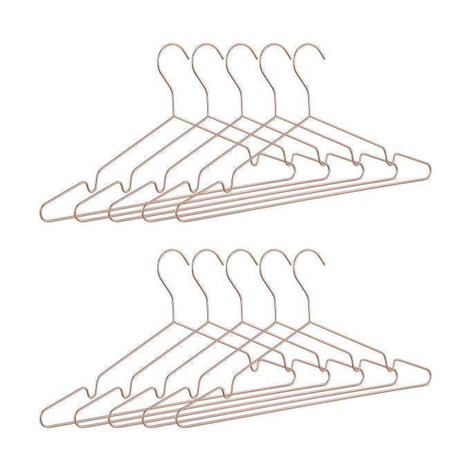 Set of 10 Rosé-Golden Coat Hangers