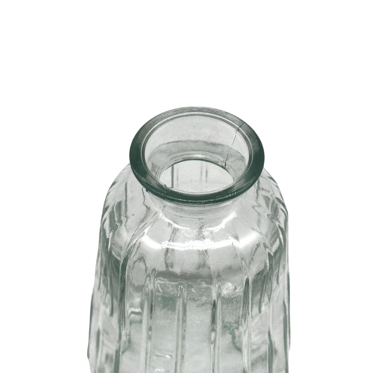 Set of 10 Textured Glass Decorative Vases