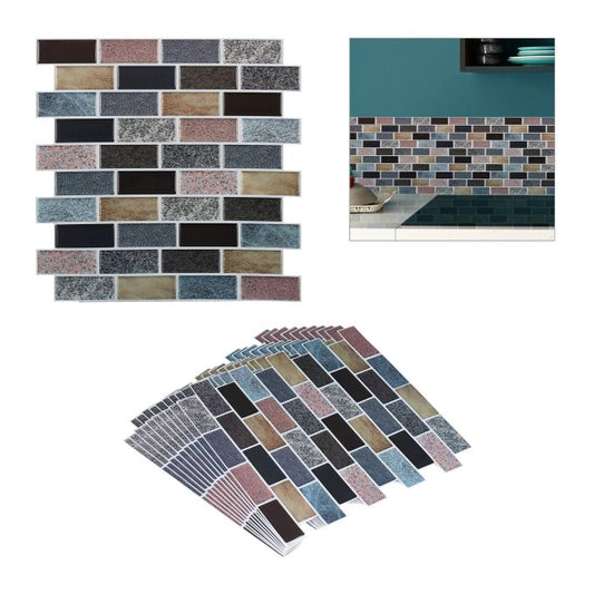 Set of 10 Tile Stone Wall Stickers