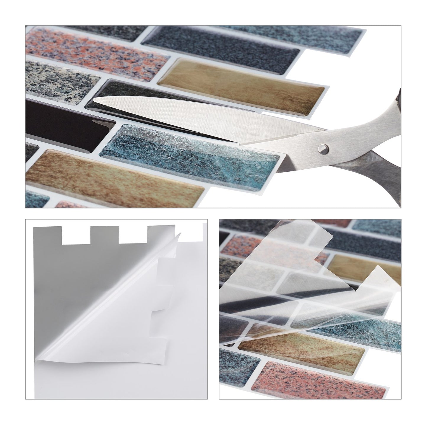Set of 10 Tile Stone Wall Stickers