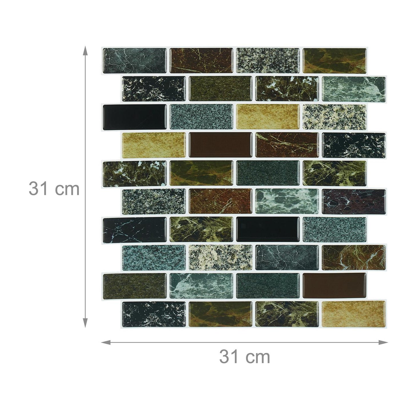Set of 10 Tile Stone Wall Stickers