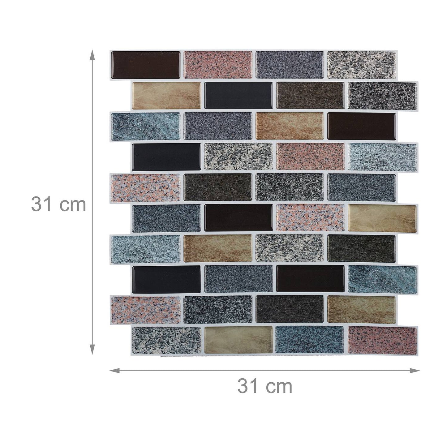 Set of 10 Tile Stone Wall Stickers