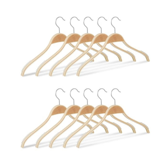 Set of 10 Wooden Clothes Hangers