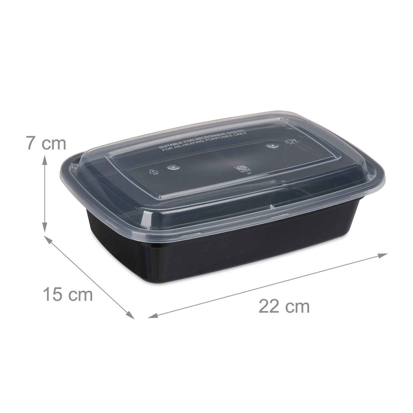 Set of 10 meal prep boxes, 1 compartment