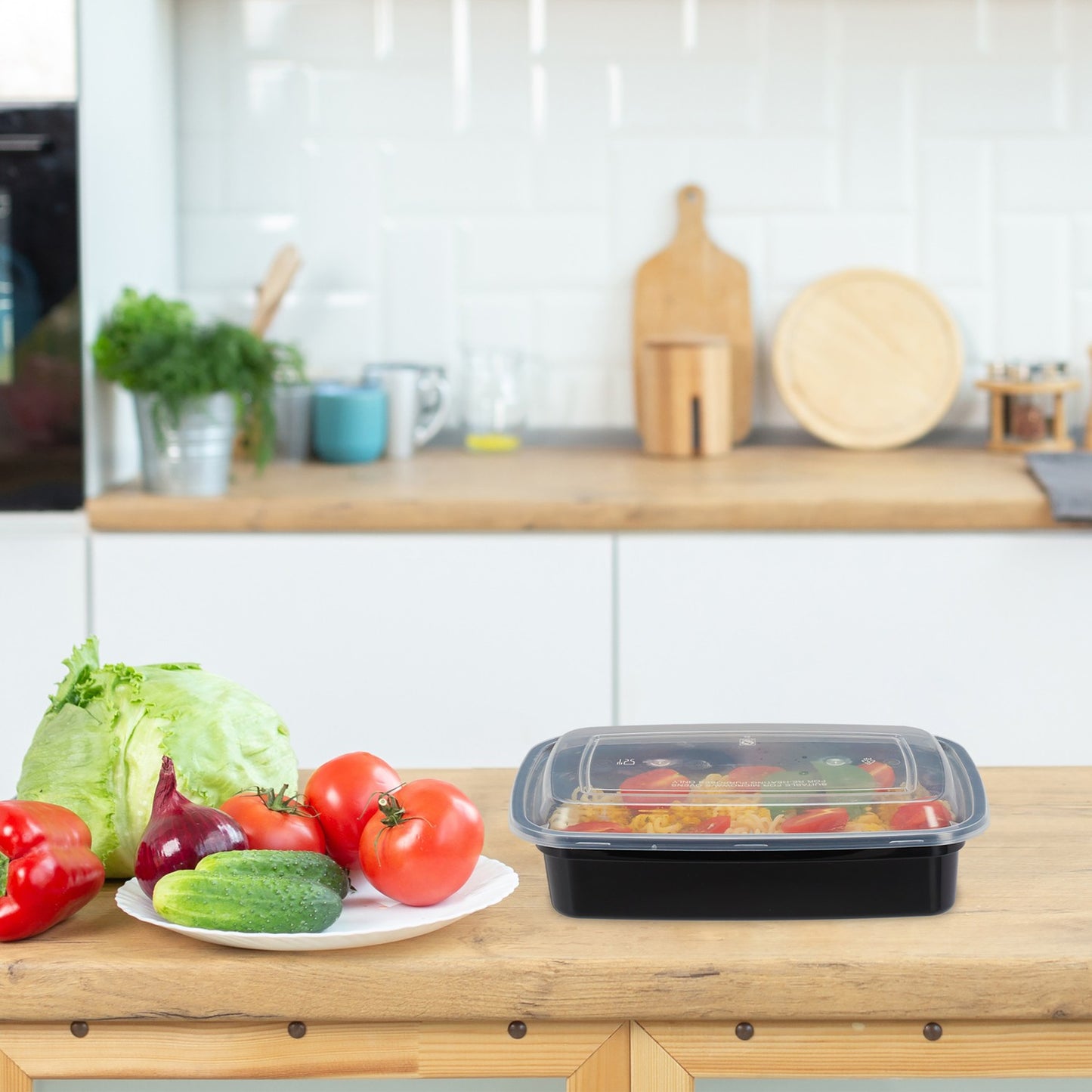 Set of 10 meal prep boxes, 1 compartment