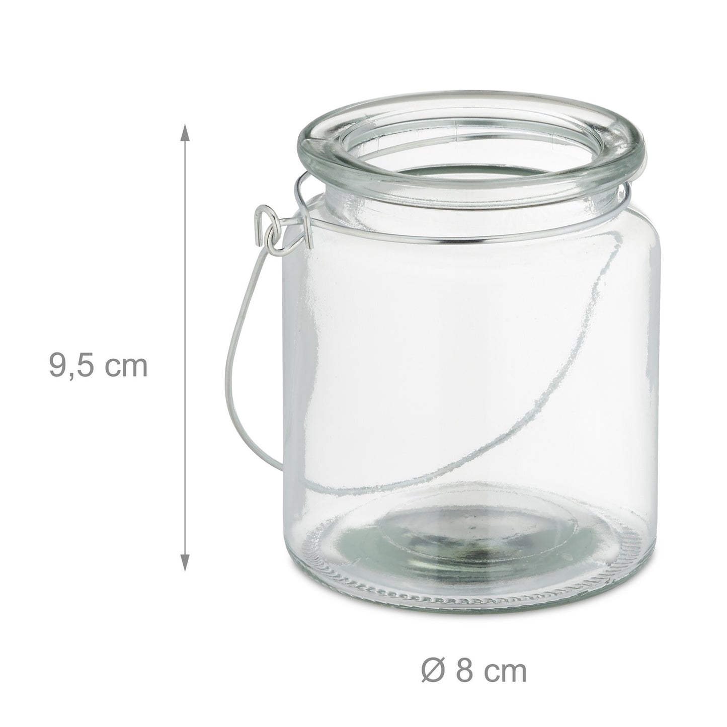 Set of 12 Glass Candle Lanterns with Handles