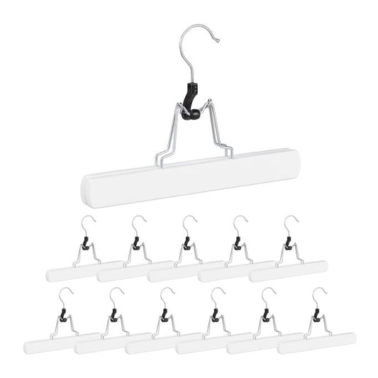 Set of 12 White Trouser Hangers