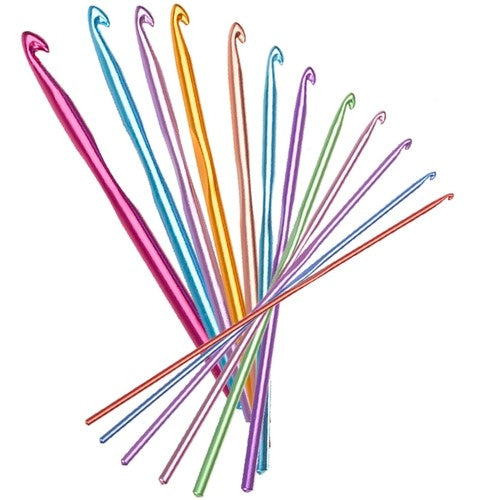 Set of 12 crochet hooks.