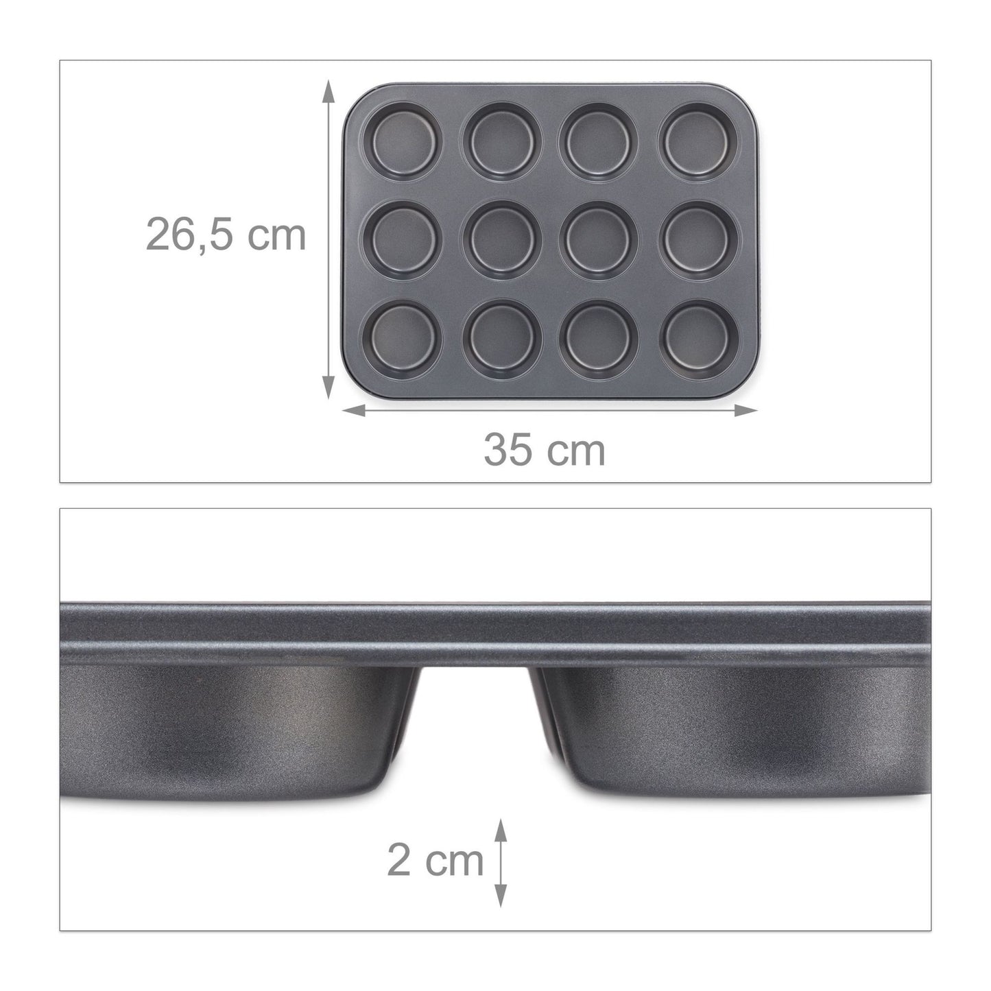 Set of 12 muffin tins in a set of 2
