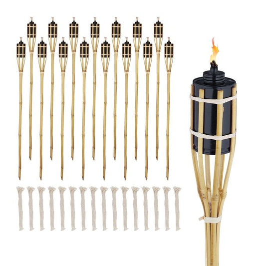 Set of 16 Garden Torches 90cm