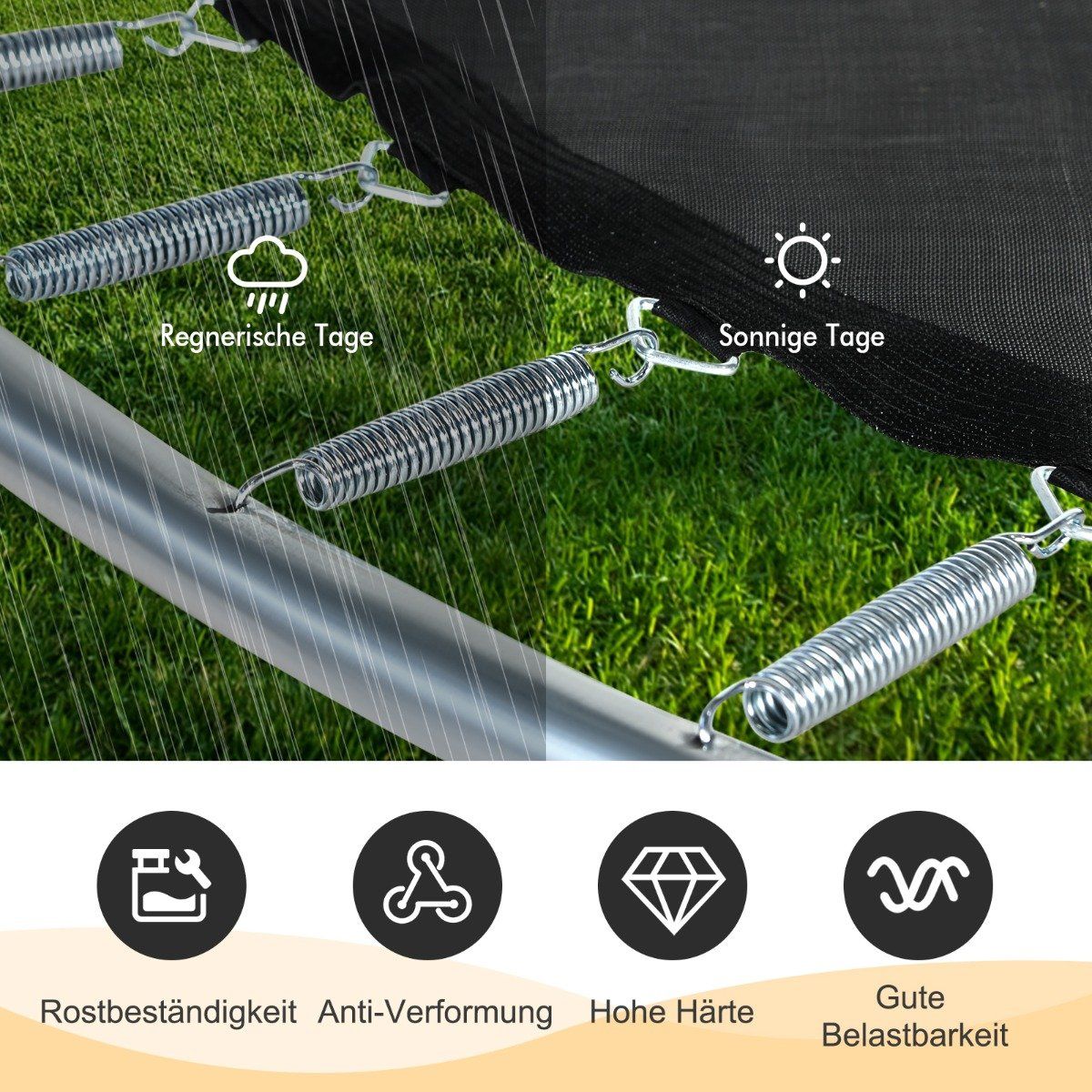 Set of 20 trampoline springs 14 cm heavy galvanized steel springs with T-hook pulling tool