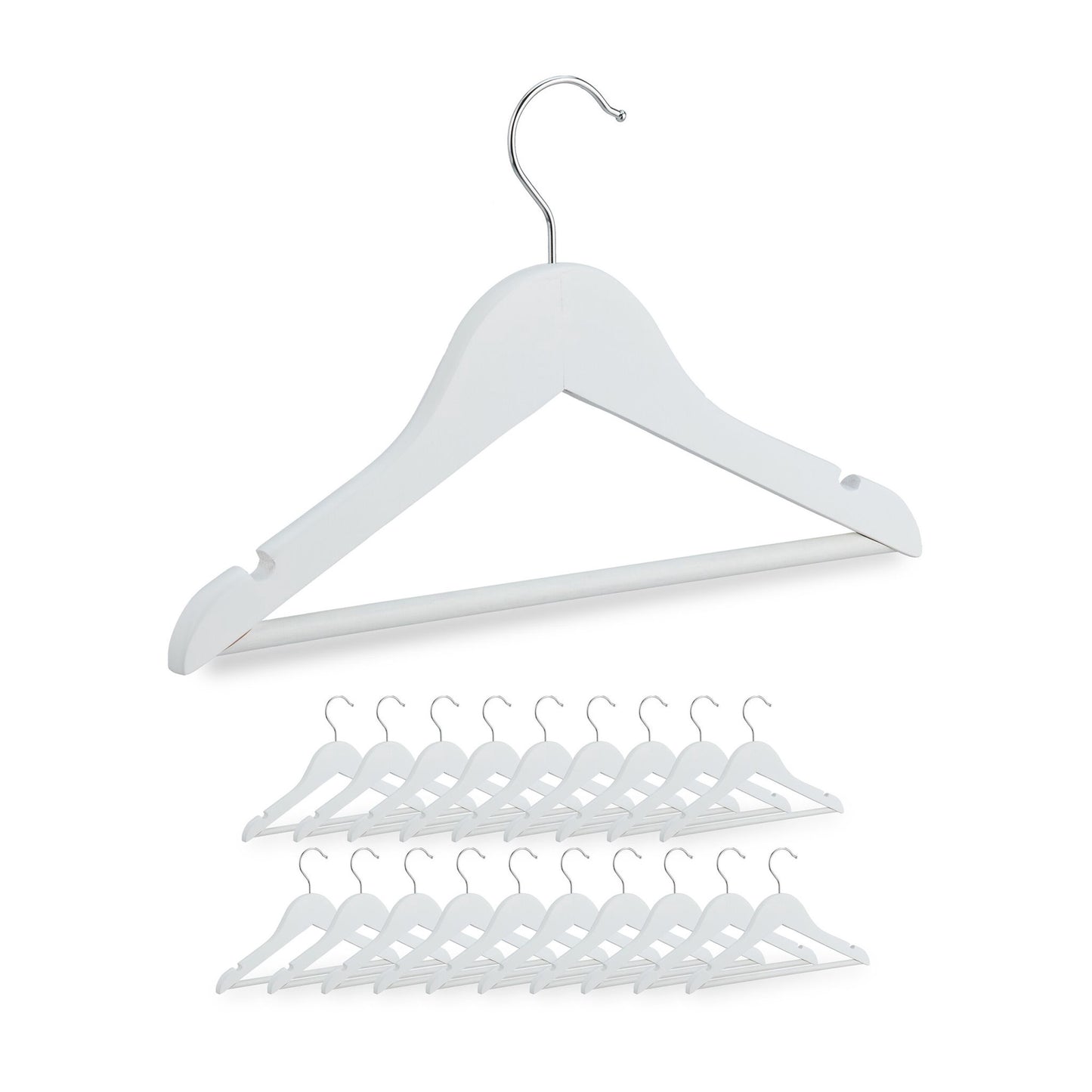 Set of 20 wooden clothes hangers for children