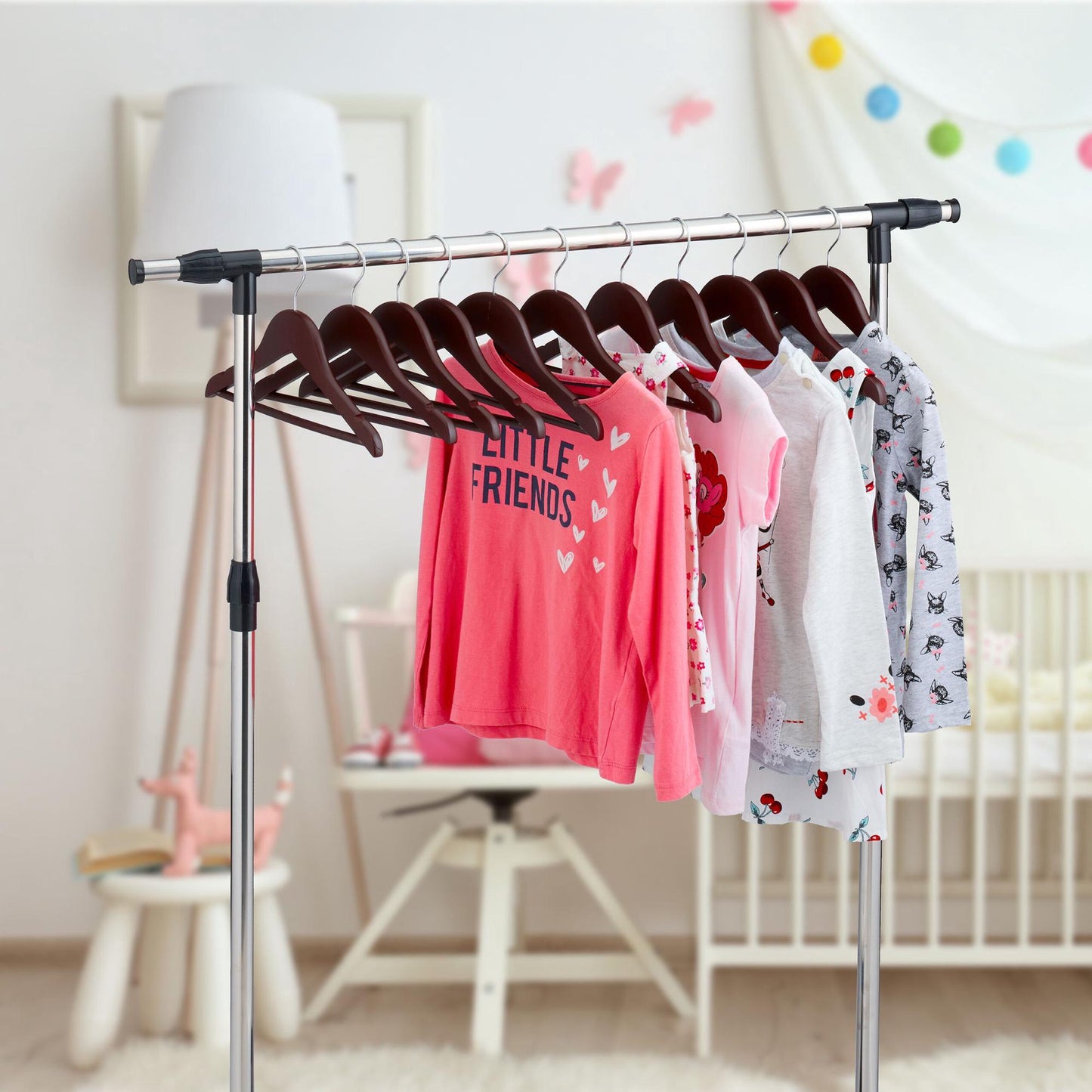 Set of 20 wooden clothes hangers for children