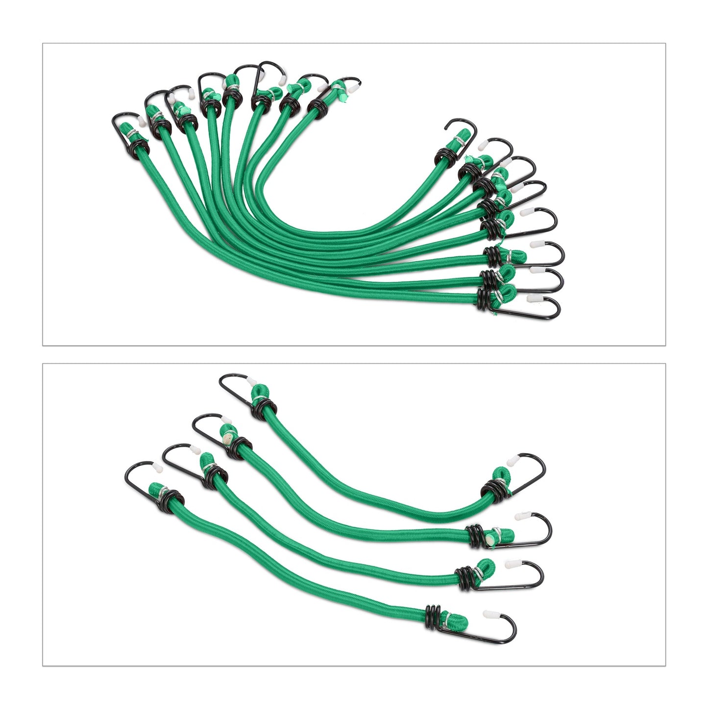 Set of 24 Green Bungee Cords in 5 Sizes