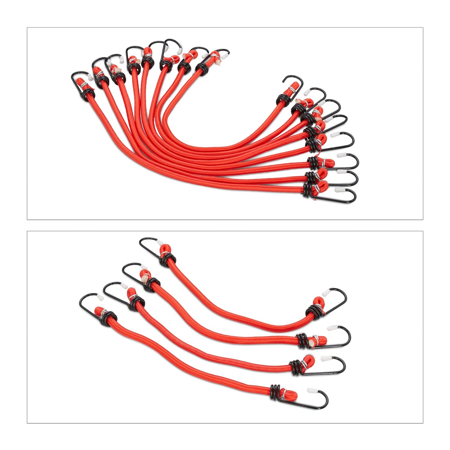 Set of 24 Red Bungee Cords in 5 Sizes