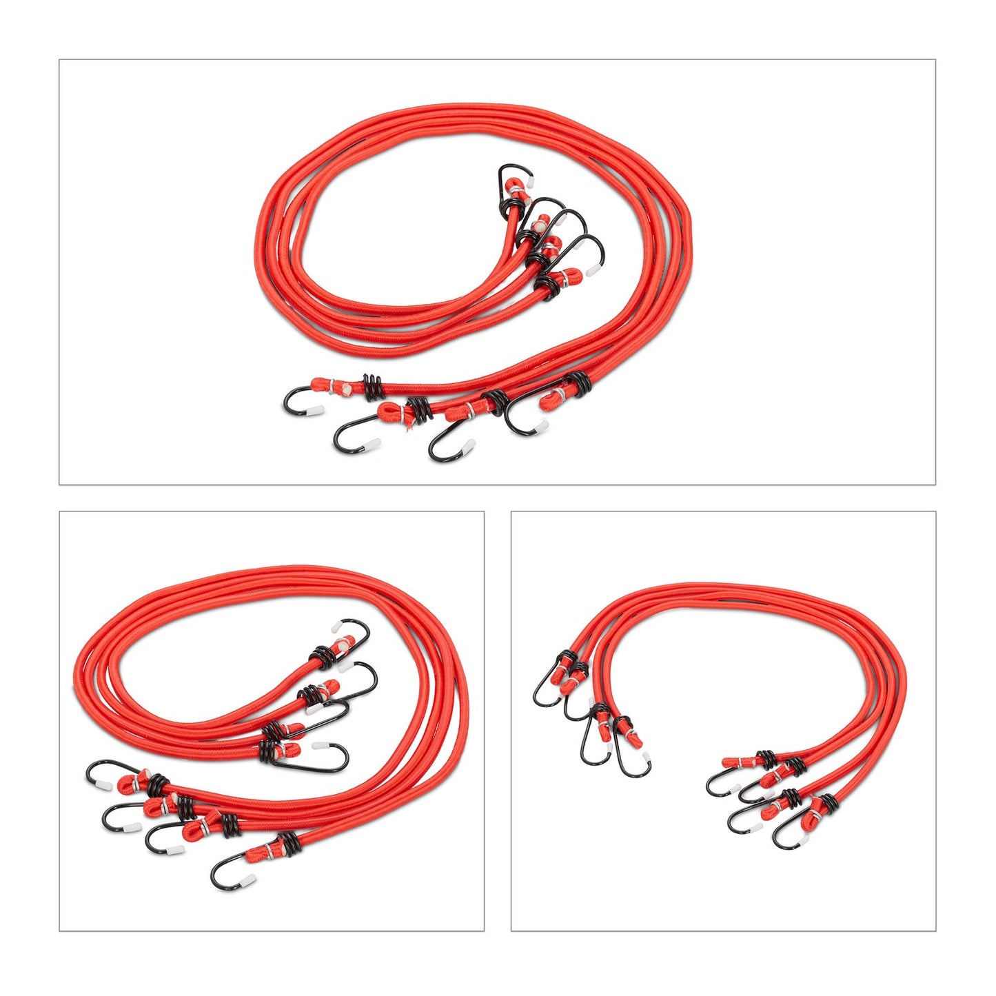 Set of 24 Red Bungee Cords in 5 Sizes