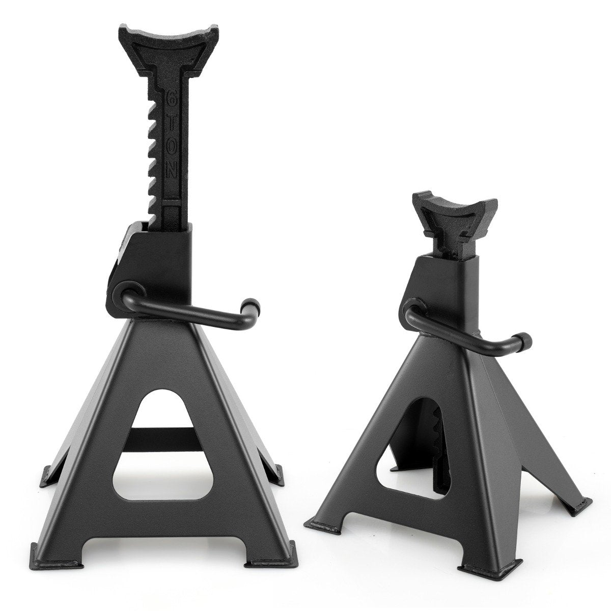 Set of 2 6 ton load capacity car jack stands with adjustable height from 36 - 58.5 cm