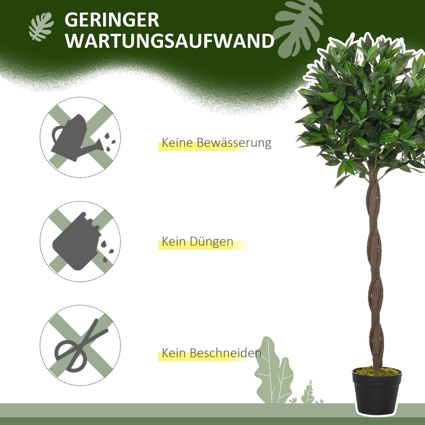 Artificial bays, 120 cm, indoor/outdoor decorative plantings